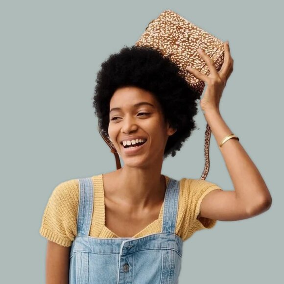 The Transport Camera Bag : Animal Spot Calf Hair in Toffee Multi - Picture 4 of 5